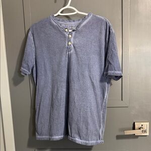Casual Blue Henley Shirt for Men